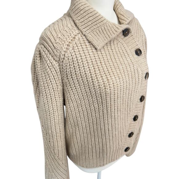 ULLA JOHNSON Sweater Womens M Beige Matilde Cardigan Baby Alpaca Blend - Picture 5 of 10